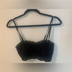 Free People Black Crochet Bralette Small Worn Once Like New